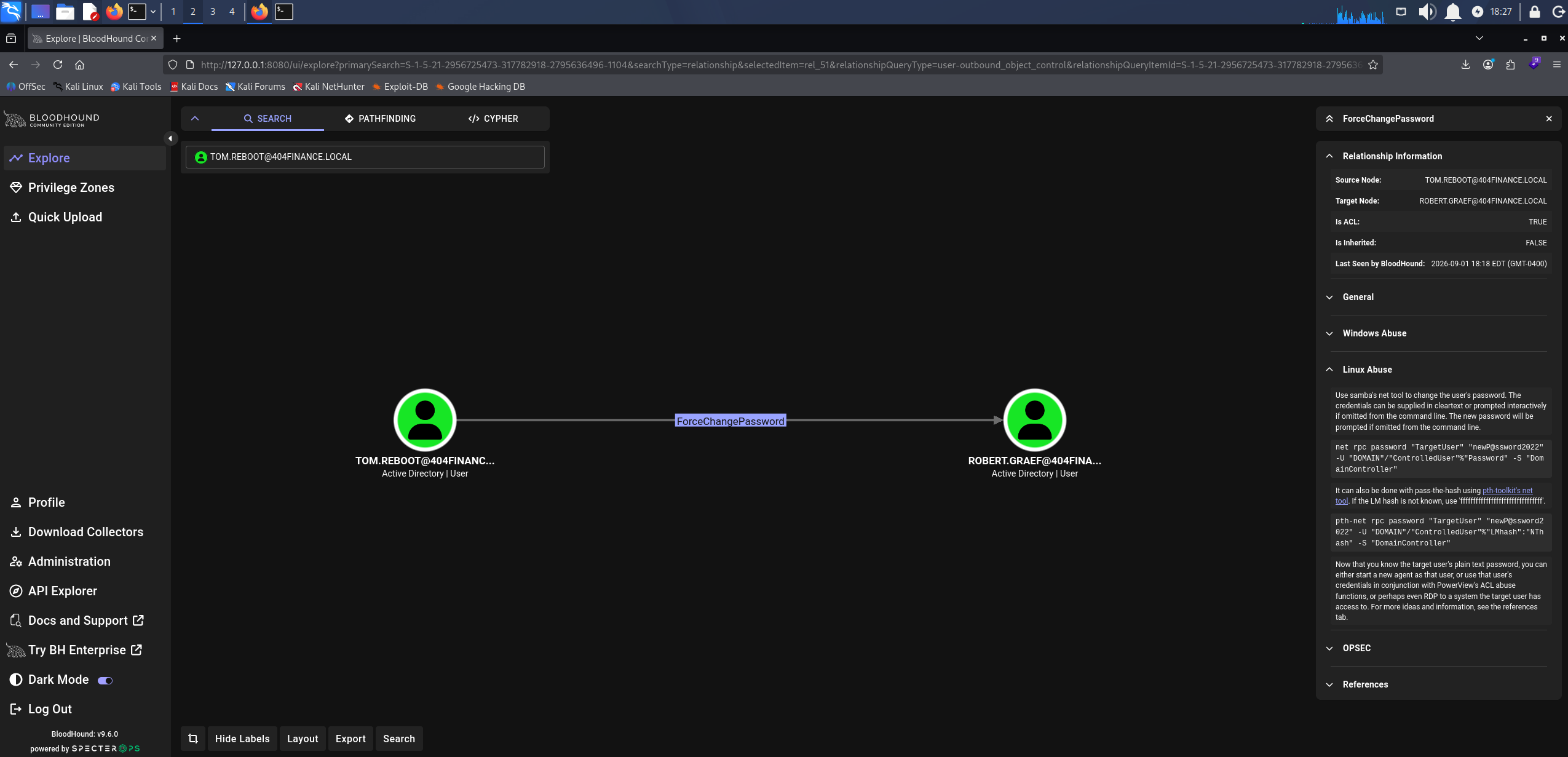 BloodHound ForceChangePassword from tom.reboot
