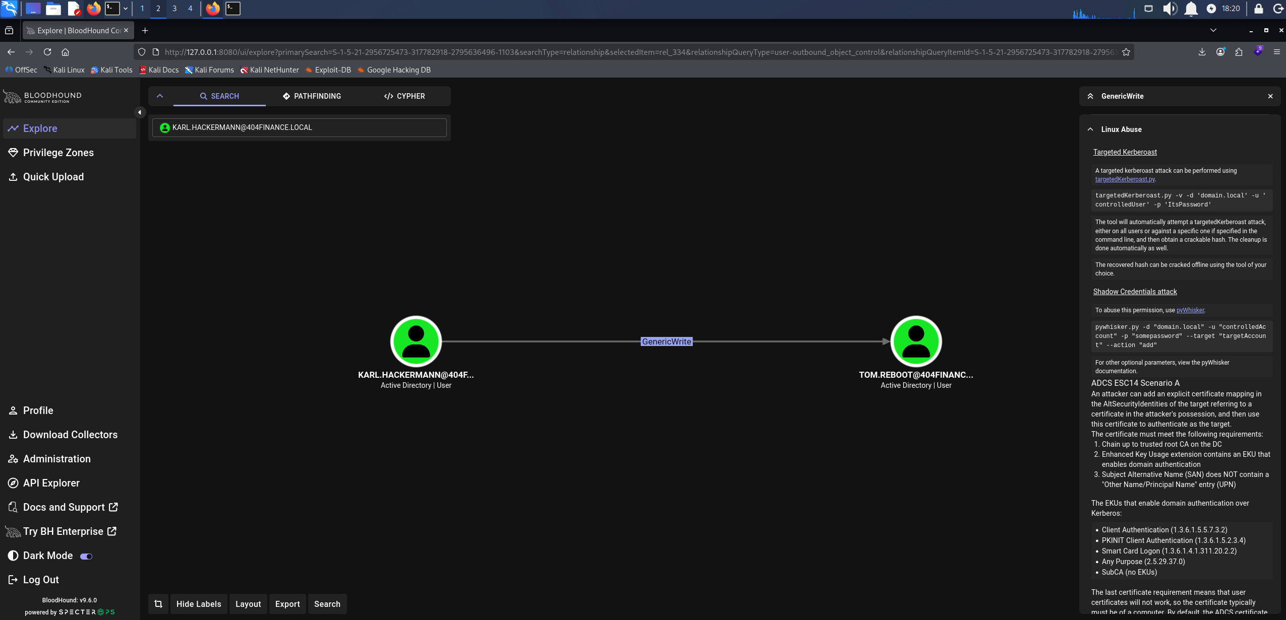 BloodHound GenericWrite from karl.hackermann
