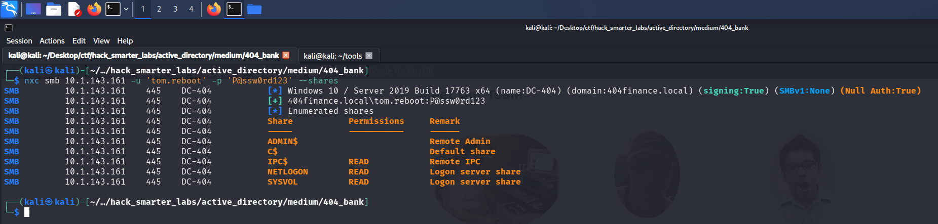 NetExec validating tom.reboot