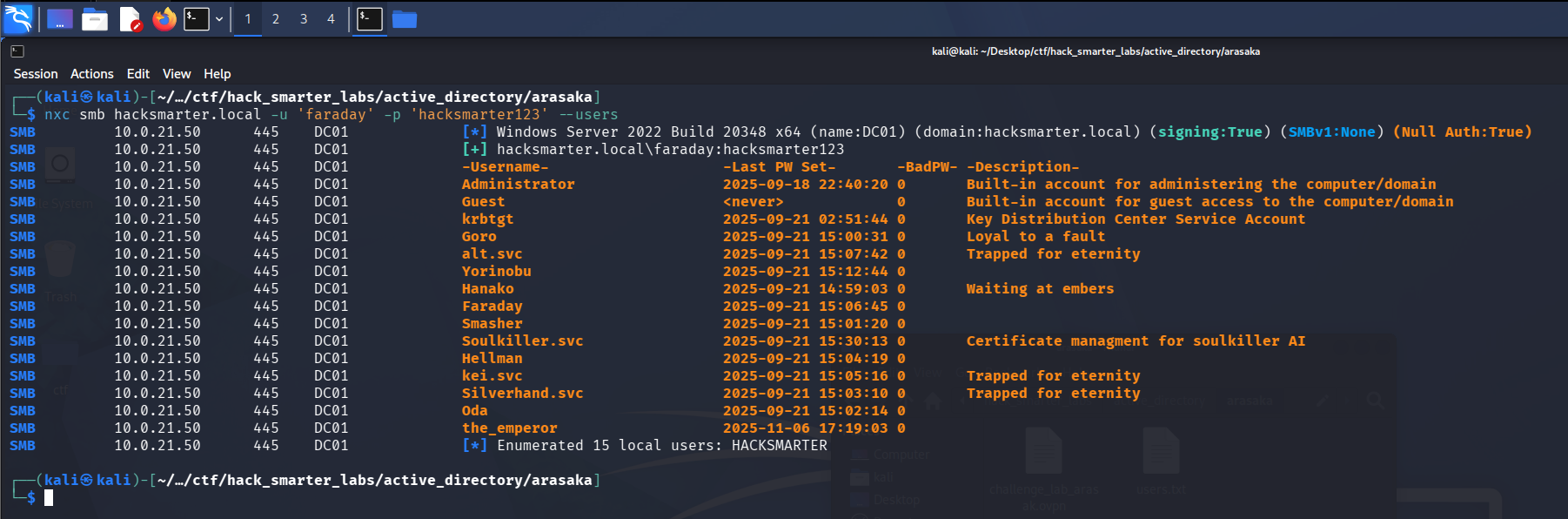 Domain user enumeration