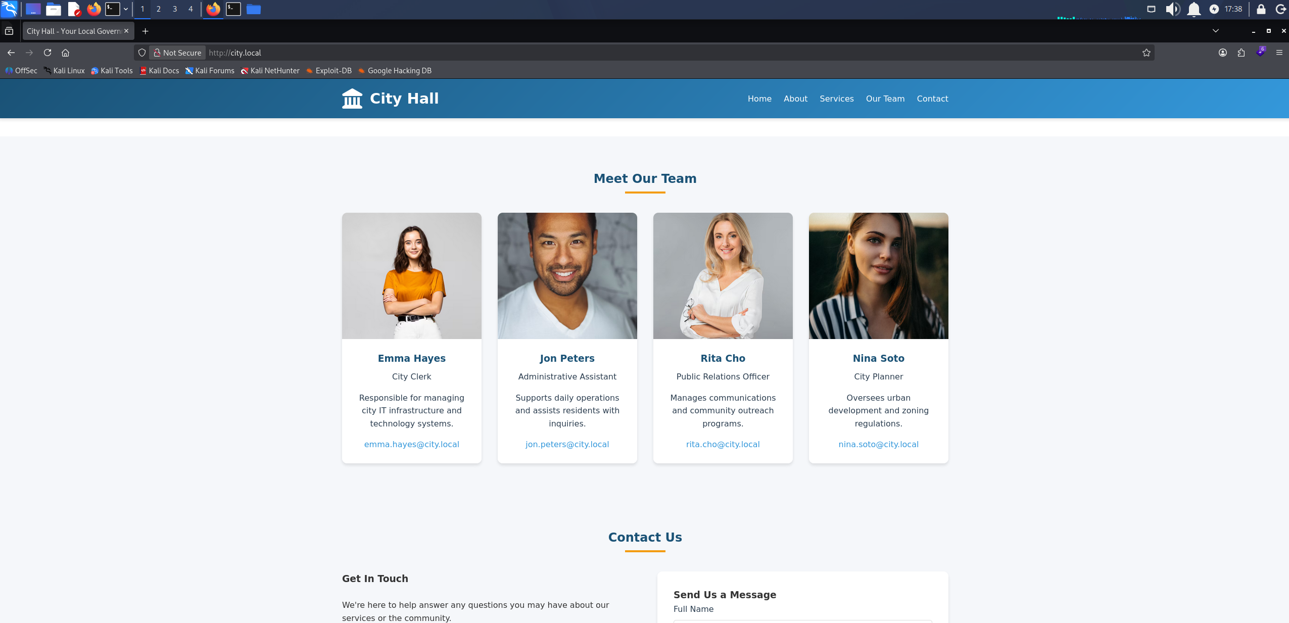 Our Team page