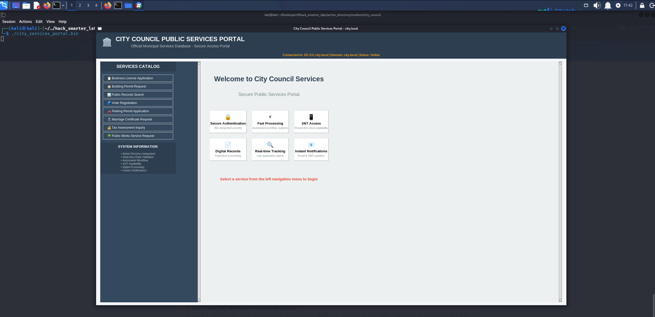 Services portal client