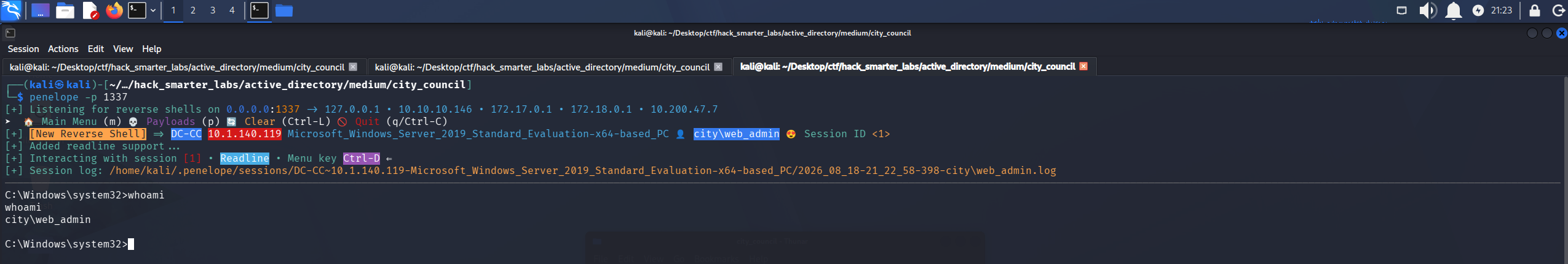 Reverse shell as web_admin