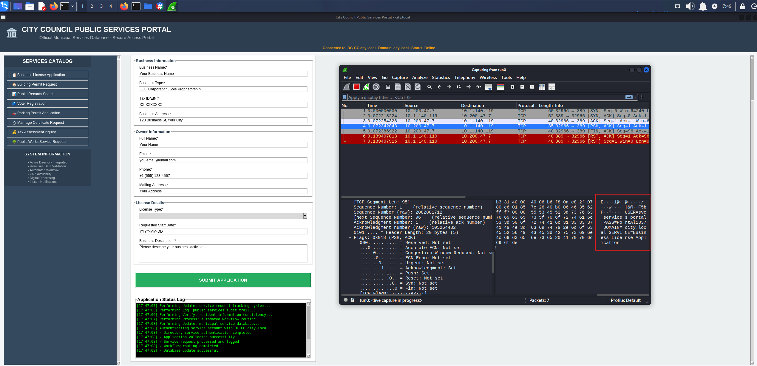 Credentials in Wireshark