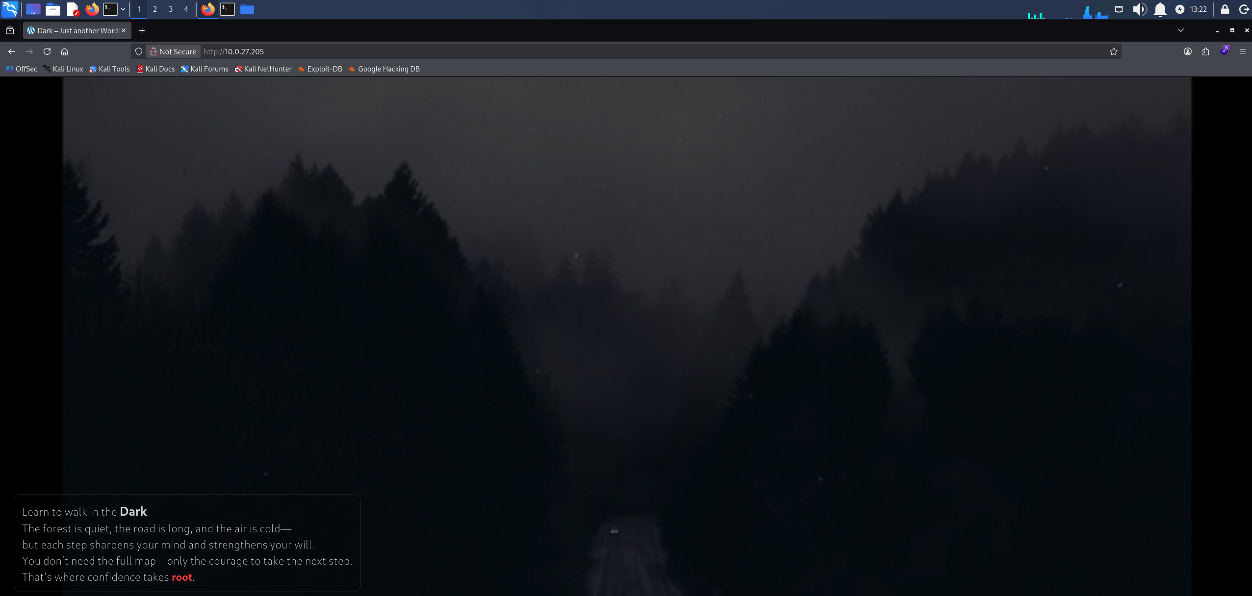 WordPress homepage