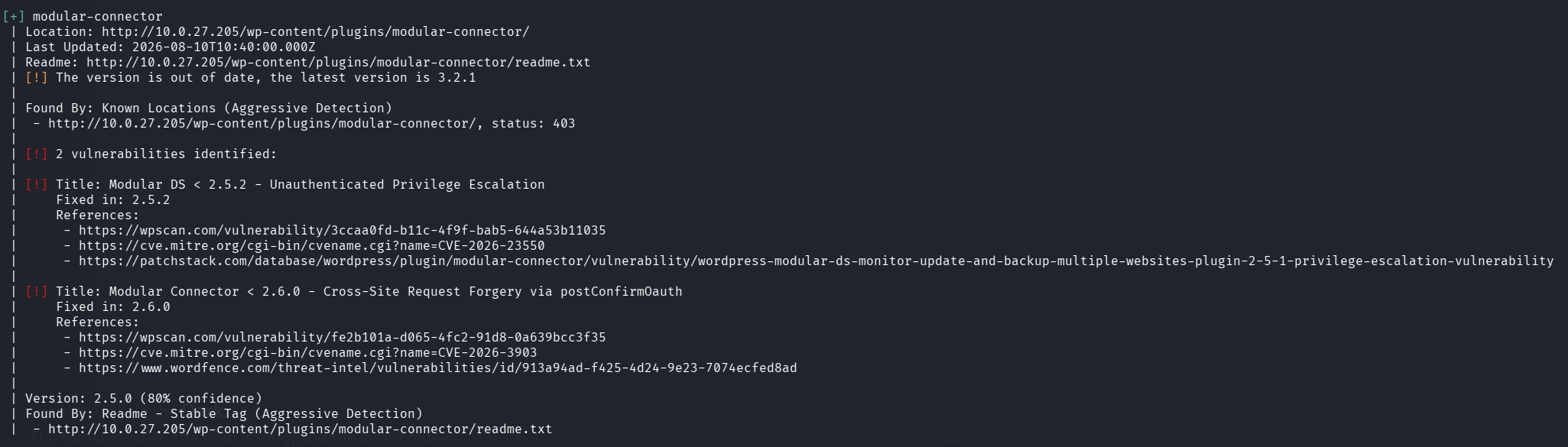 Modular Connector vulnerability