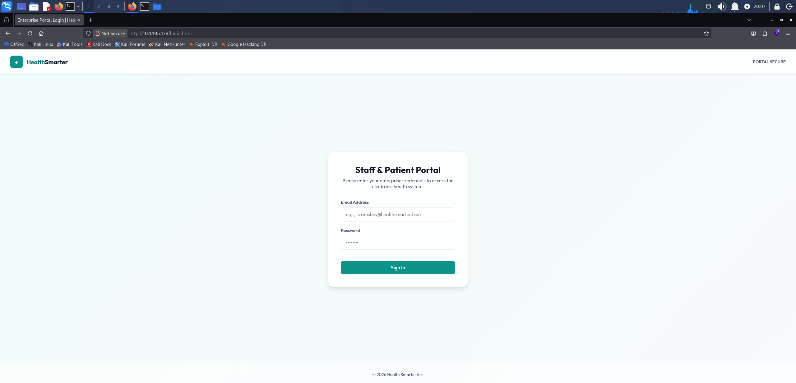 Health Smarter login portal
