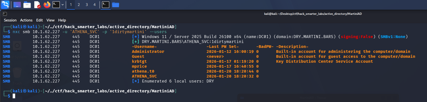 Domain user enumeration