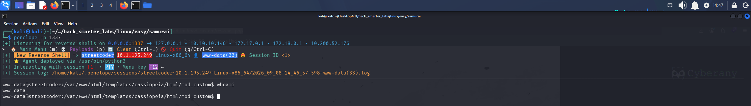 Reverse shell as www-data