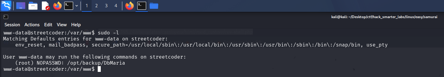 sudo privileges for www-data