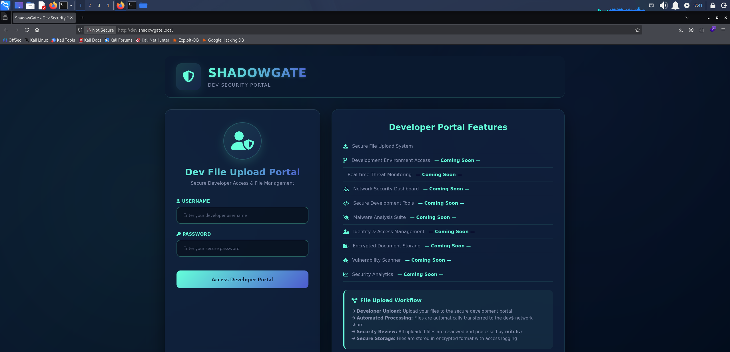 Dev file upload portal
