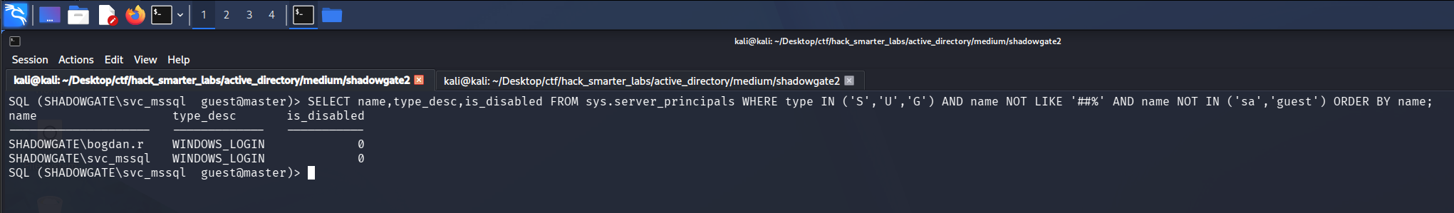MSSQL server logins
