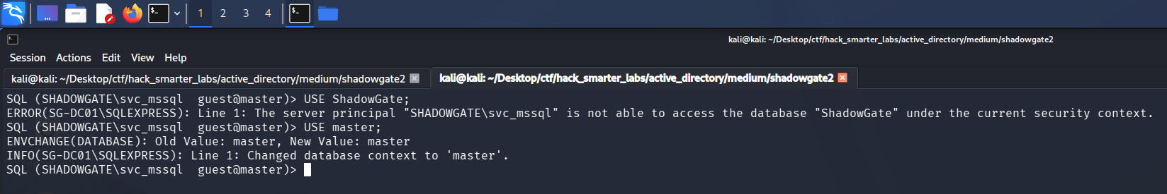 Testing database access