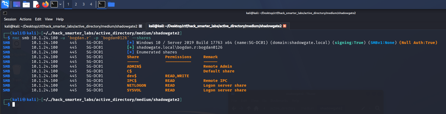 NetExec validating bogdan.r