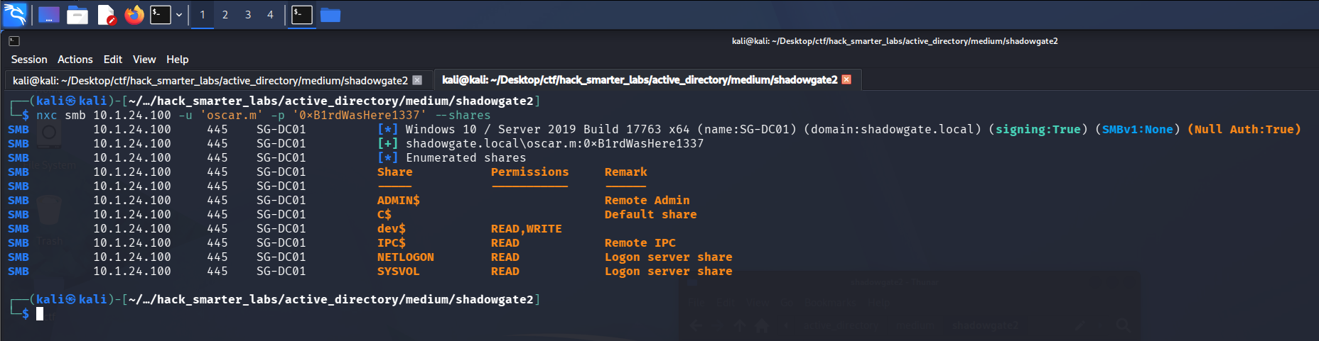 NetExec validating oscar.m