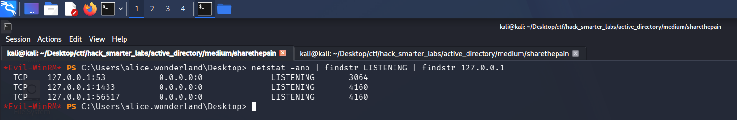 netstat showing MSSQL on 127.0.0.1:1433
