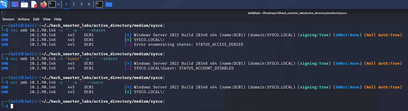 SMB null and Guest sessions