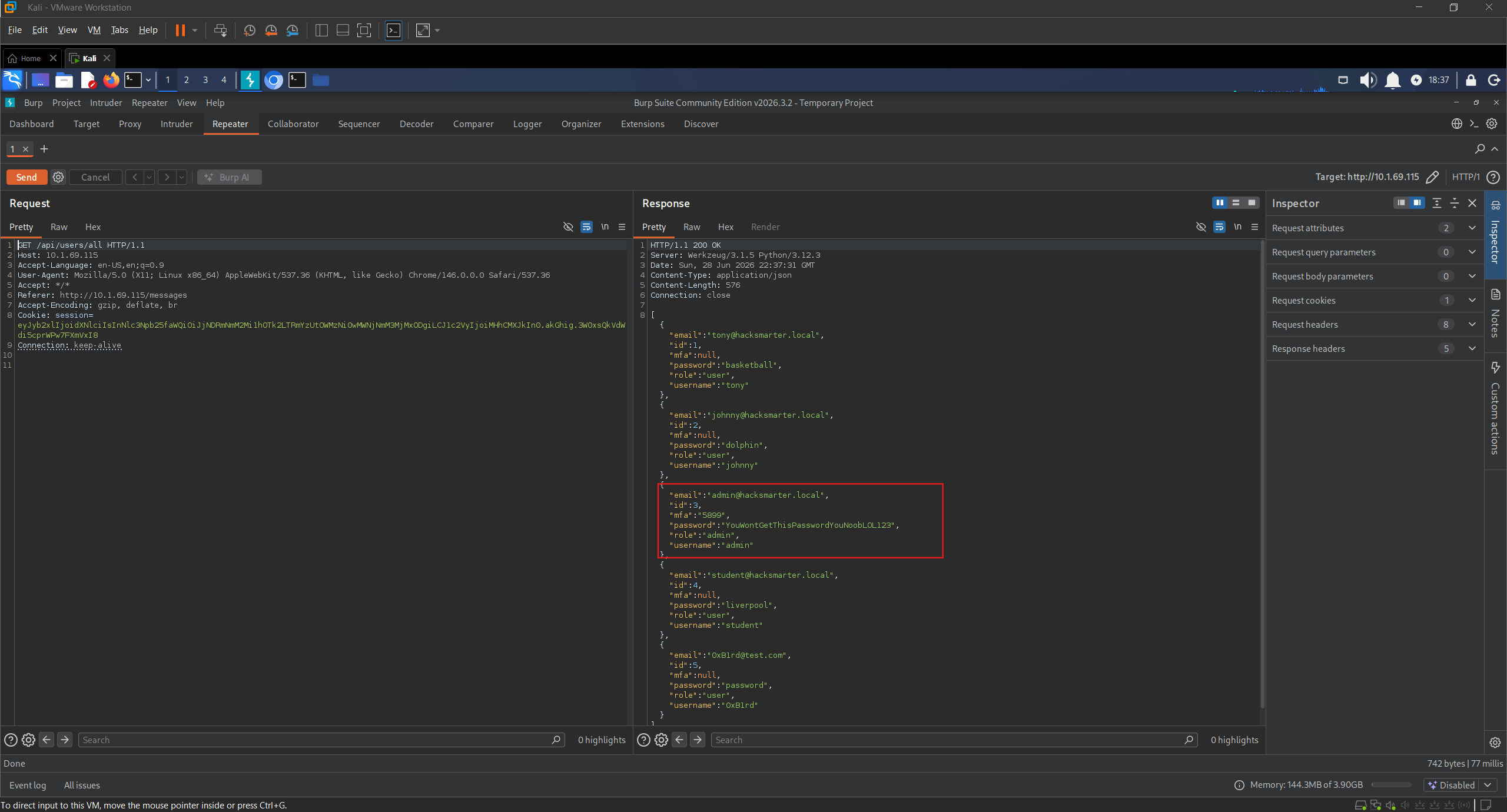 Burp MFA code