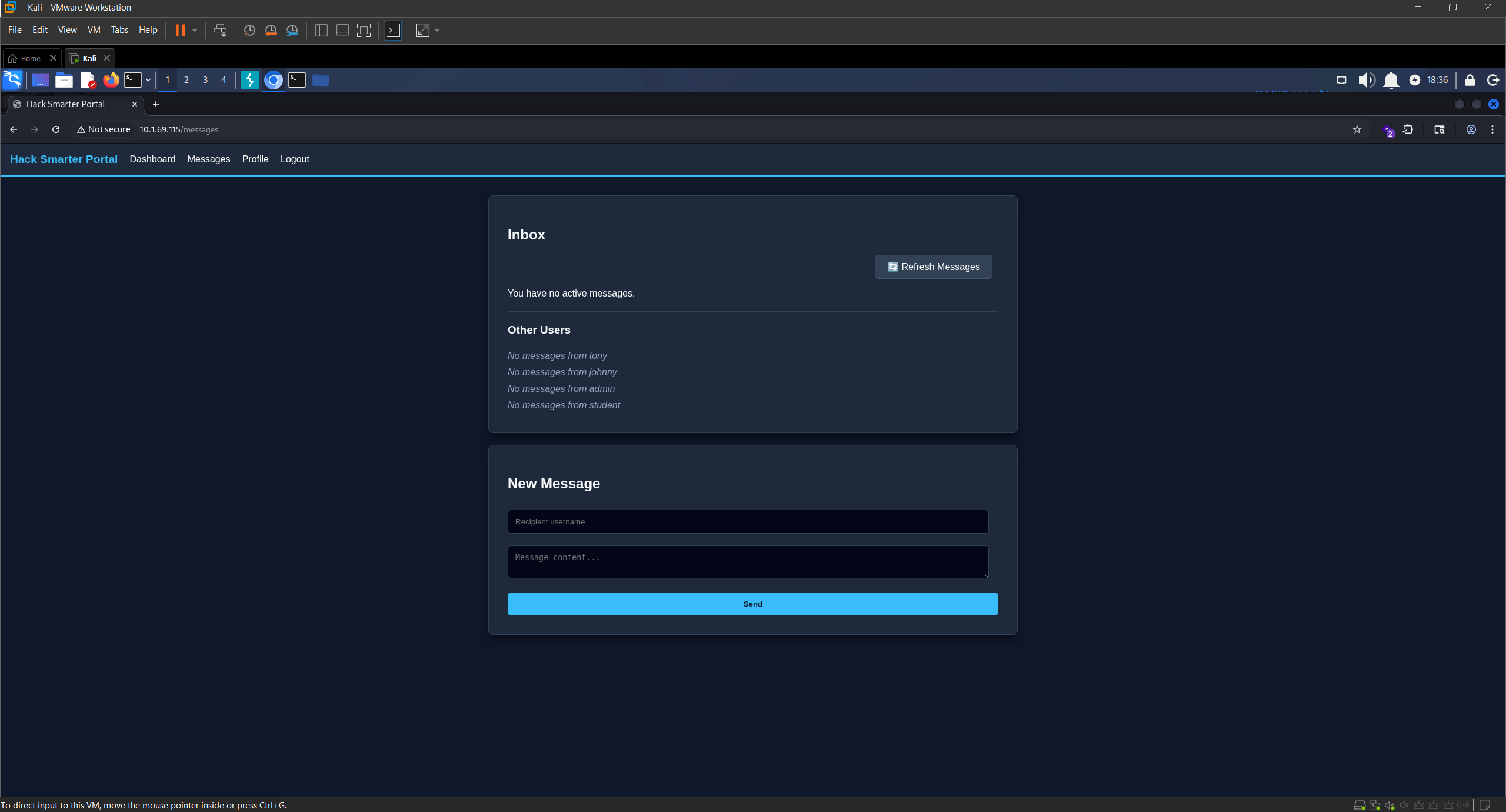 Messages user list