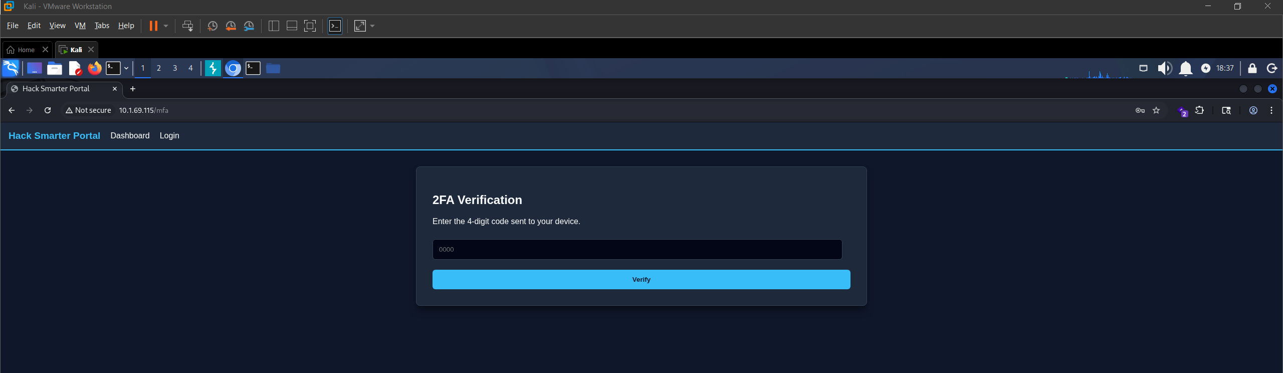 MFA login prompt