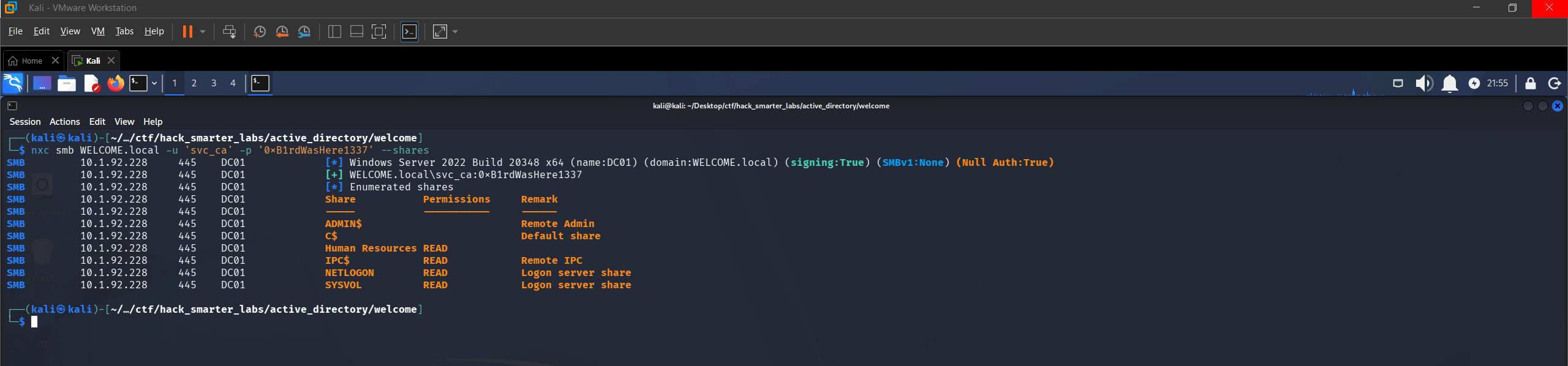 Access validated as svc_ca
