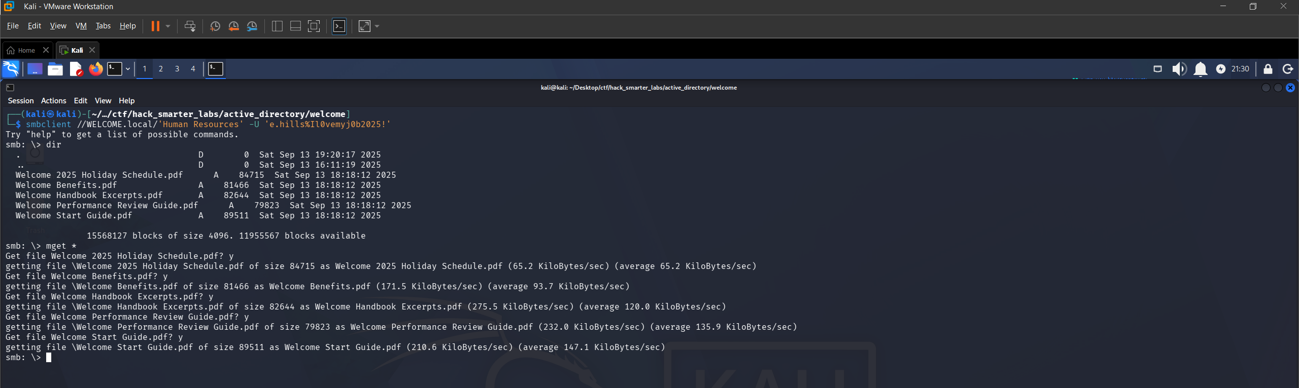 Smbclient file listing and download